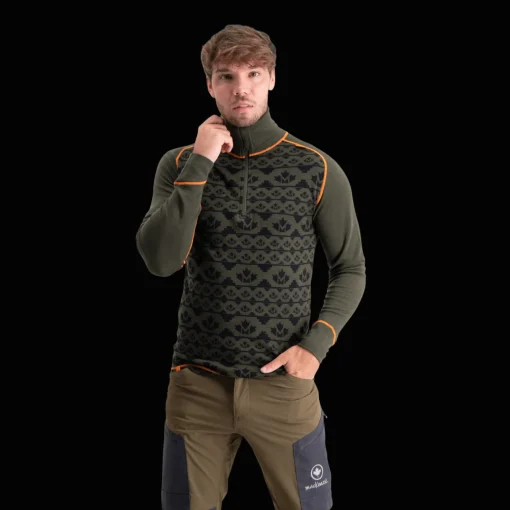 Alaska 2-layer Woll Polo Zip, villainen kerrastopaita - Metsästysvaatteet - Alaska 2-layer Woll Polo Zip, villainen kerrastopaita