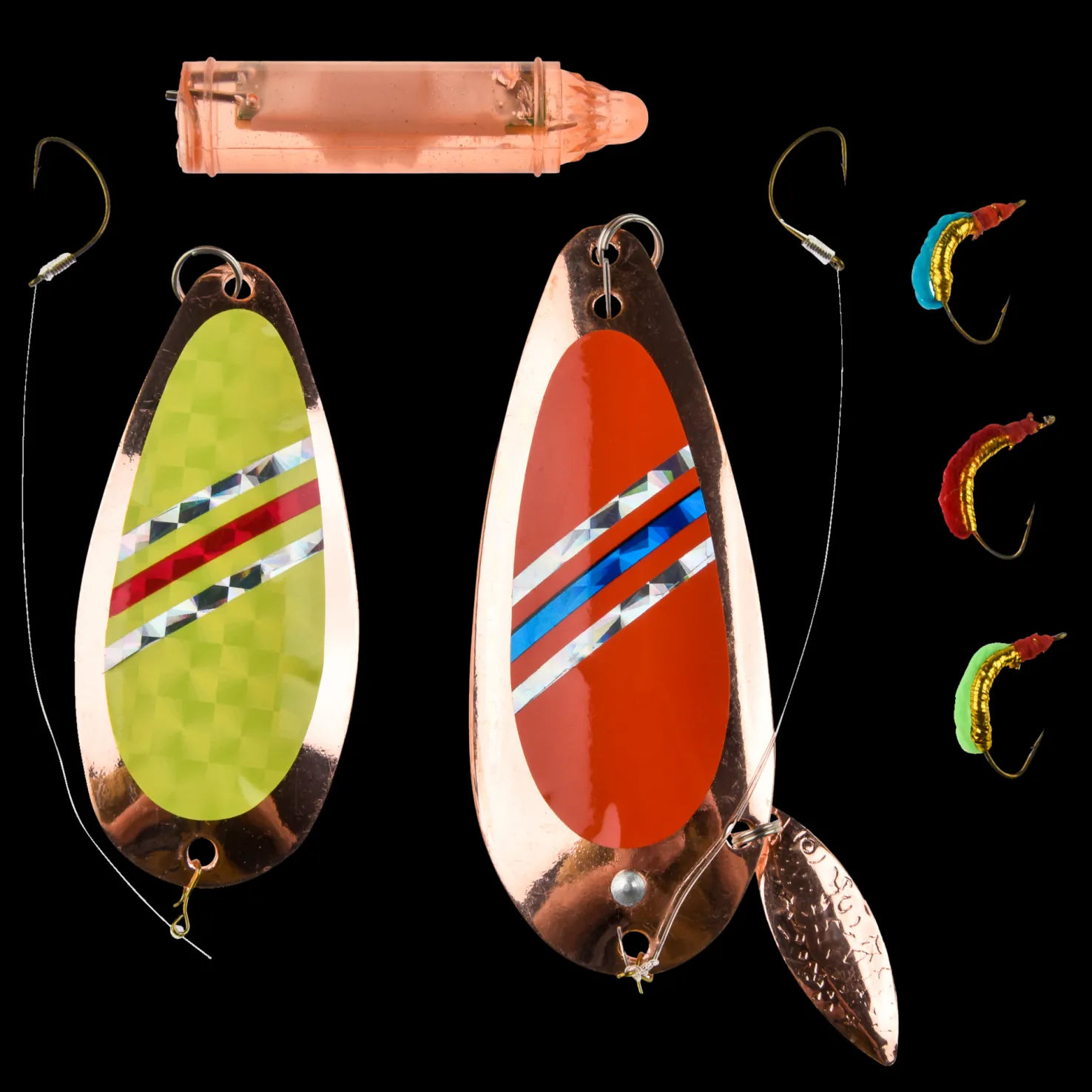 Char icefishing lure pack, houkuttimet raudun pilkintään - Pilkit - Char icefishing lure pack, houkuttimet raudun pilkintään