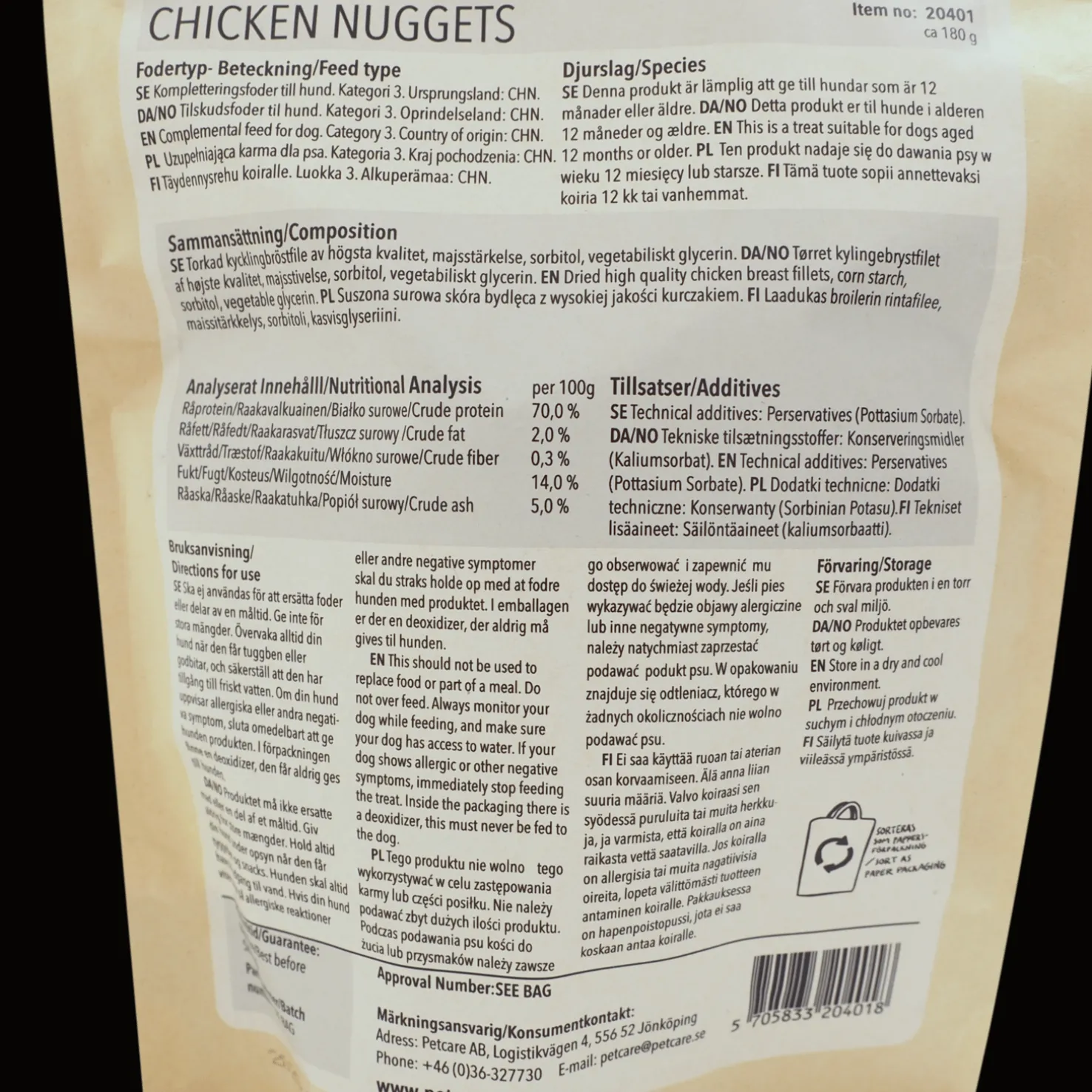 Chicken Nuggets 180g, koiran herkku - Koirankupit Ja Koiranruoka - Chicken Nuggets 180g, koiran herkku