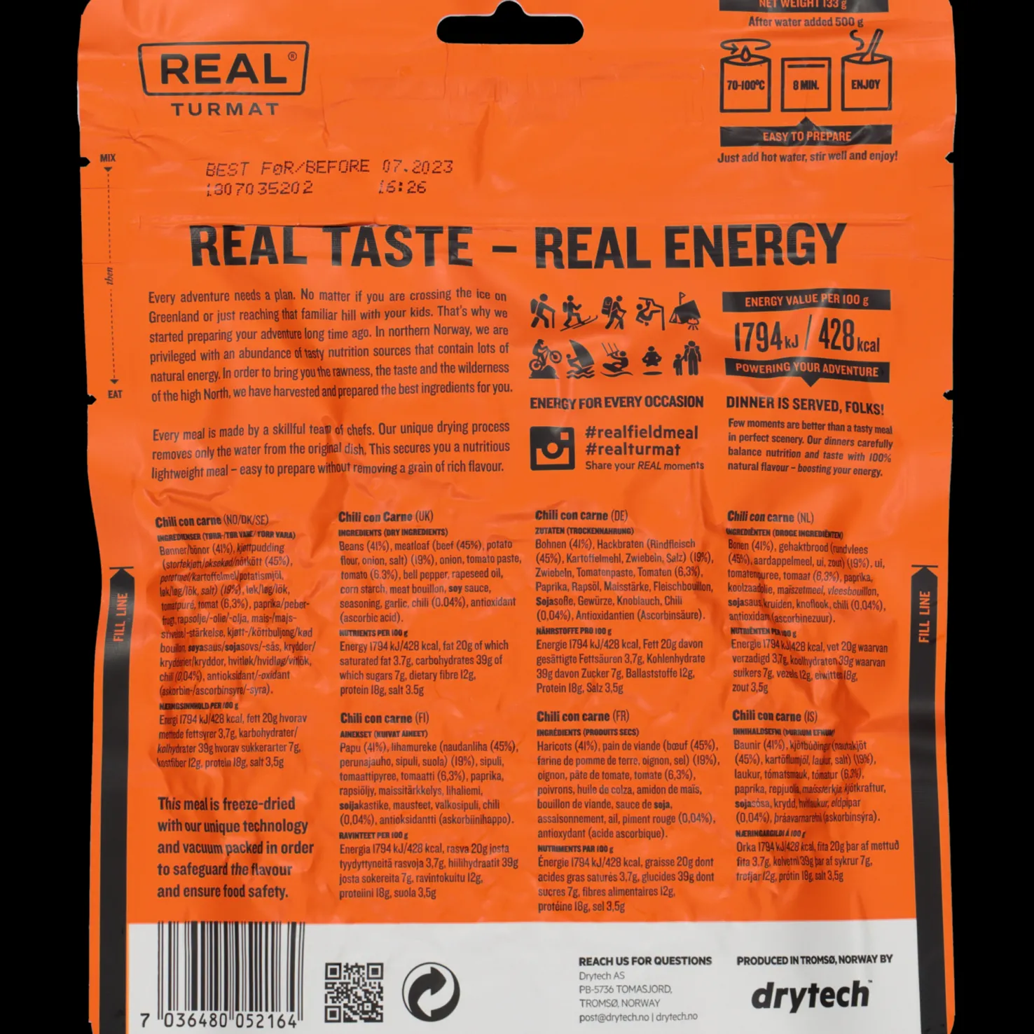 Chili Con Carne, pakastekuivattu retkiruoka - Retkiruoat Ja -Muonat - Chili Con Carne, pakastekuivattu retkiruoka