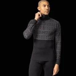 Dalen 2-layer Wool Polo Zip, miesten villapaita - Villakerrastot yläosat miehet - Dalen 2-layer Wool Polo Zip, miesten villapaita