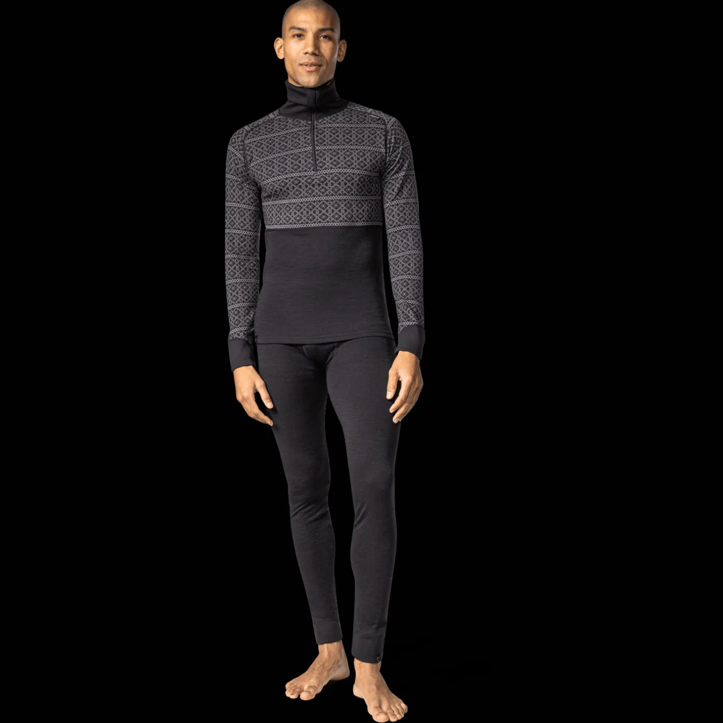 Dalen 2-layer Wool Polo Zip, miesten villapaita - Villakerrastot yläosat miehet - Dalen 2-layer Wool Polo Zip, miesten villapaita