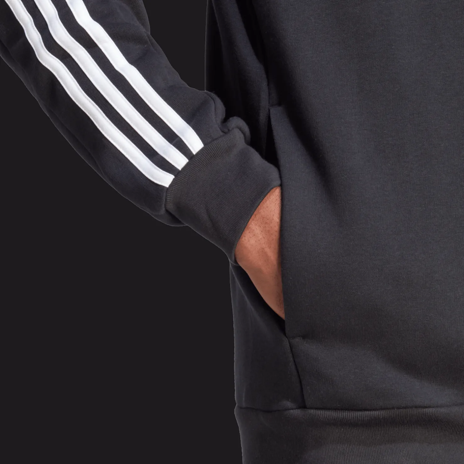 Essential Fleece 3-Stripes Full Zip, miesten huppari - Hupparit - Essential Fleece 3-Stripes Full Zip, miesten huppari