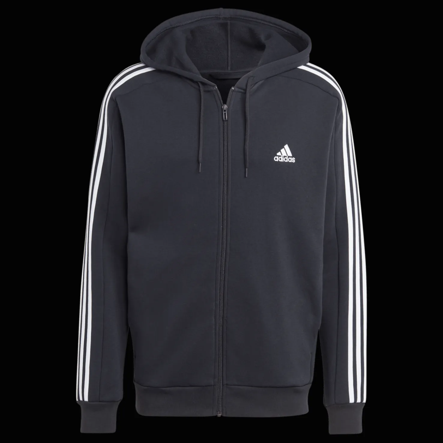 Essential Fleece 3-Stripes Full Zip, miesten huppari - Hupparit - Essential Fleece 3-Stripes Full Zip, miesten huppari