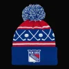 Faceoff Cuff Knit Beanie with pom Rangers - 24/25, fanipipo, unisex - NHL-Tuotteet - Faceoff Cuff Knit Beanie with pom Rangers - 24/25, fanipipo, unisex