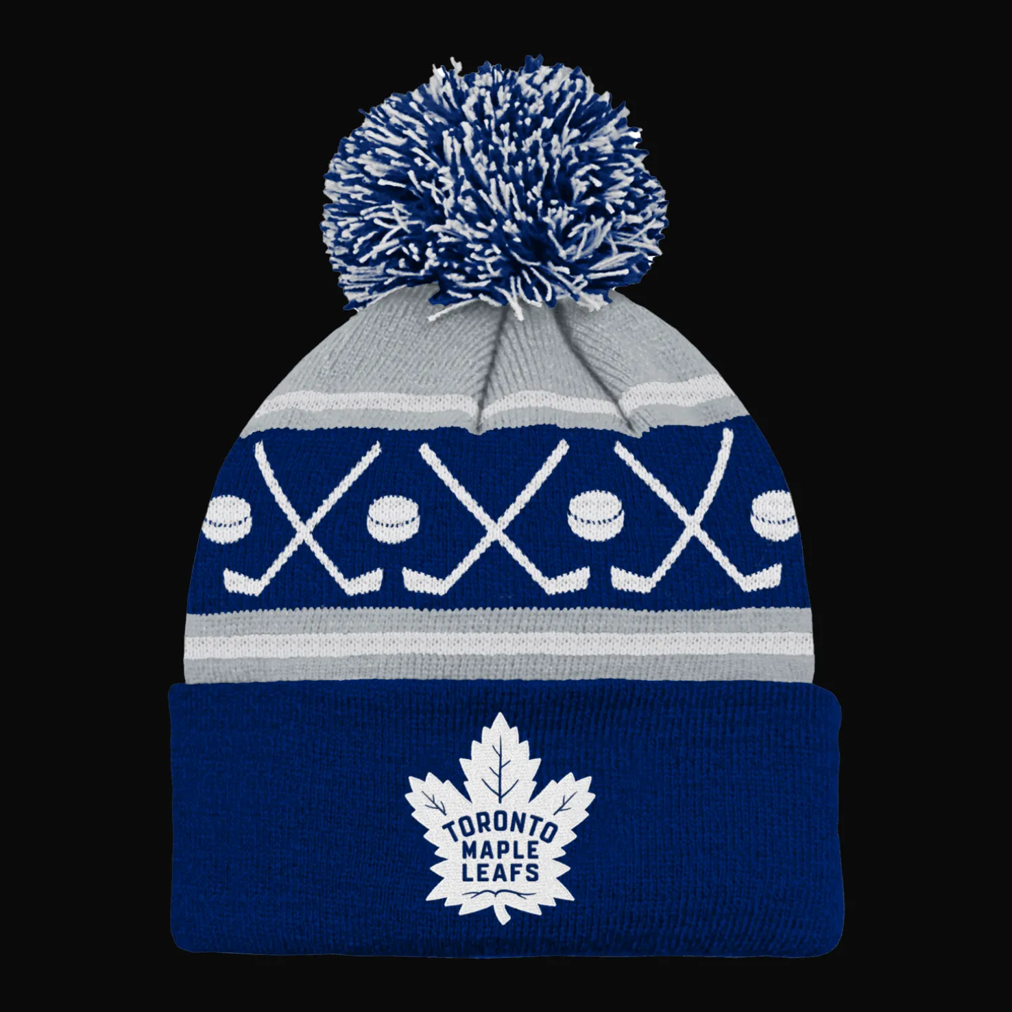 Faceoff Cuff Knit Beanie with pom Maple Leafs - 24/25, fanipipo, lasten - NHL-Tuotteet - Faceoff Cuff Knit Beanie with pom Maple Leafs - 24/25, fanipipo, lasten