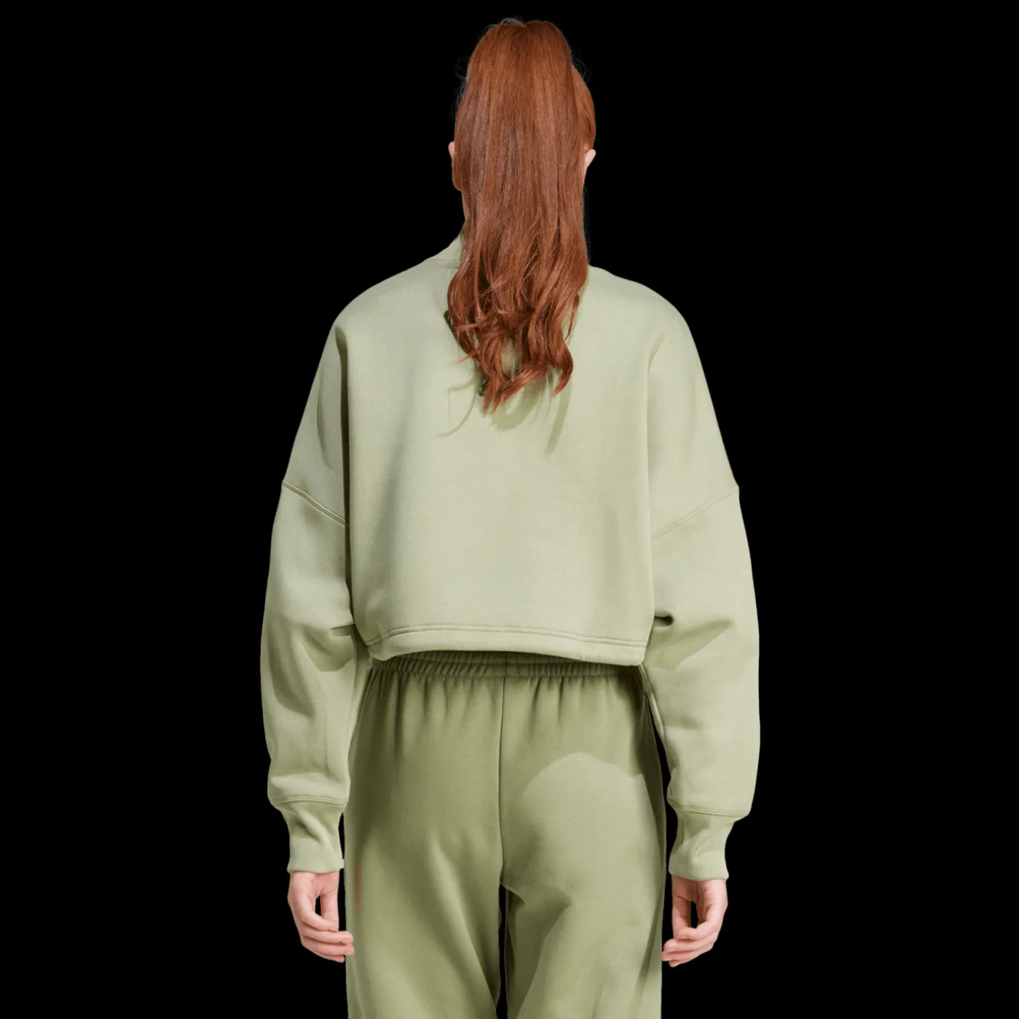 Signature Graphic Embroidery Fleece Crop Sweatshirt, naisten collegepaita - Vapaa-Ajan Paidat - Signature Graphic Embroidery Fleece Crop Sweatshirt, naisten collegepaita