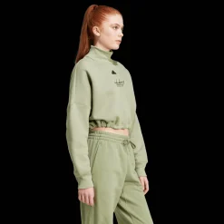 Signature Graphic Embroidery Fleece Crop Sweatshirt, naisten collegepaita - Vapaa-Ajan Paidat - Signature Graphic Embroidery Fleece Crop Sweatshirt, naisten collegepaita