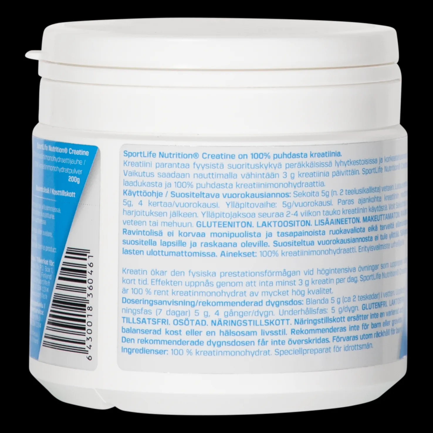 SportLife Creatine 200 g, kreatiinimonohydraattijauhe - Gainerit - SportLife Creatine 200 g, kreatiinimonohydraattijauhe