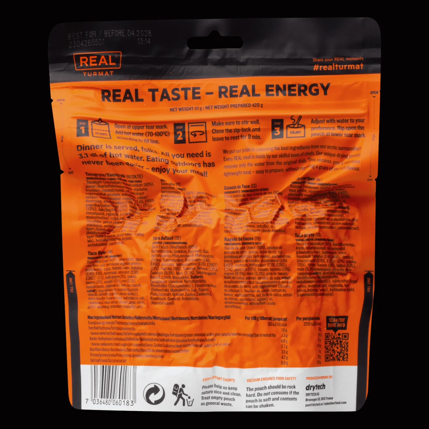 Tacovuoka, retkiruoka - Retkiruoat Ja -Muonat - Tacovuoka, retkiruoka