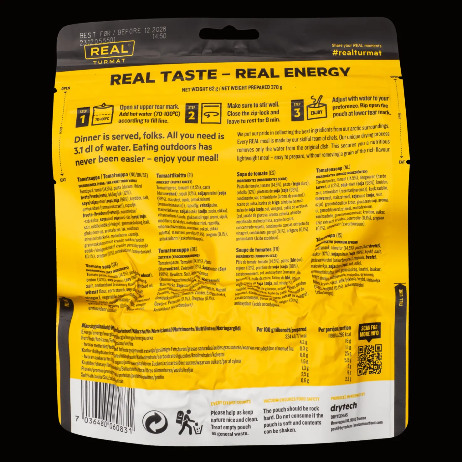 Tomato Soup, retkiruoka, tomaattikeitto, vegaaninen - Retkiruoat Ja -Muonat - Tomato Soup, retkiruoka, tomaattikeitto, vegaaninen