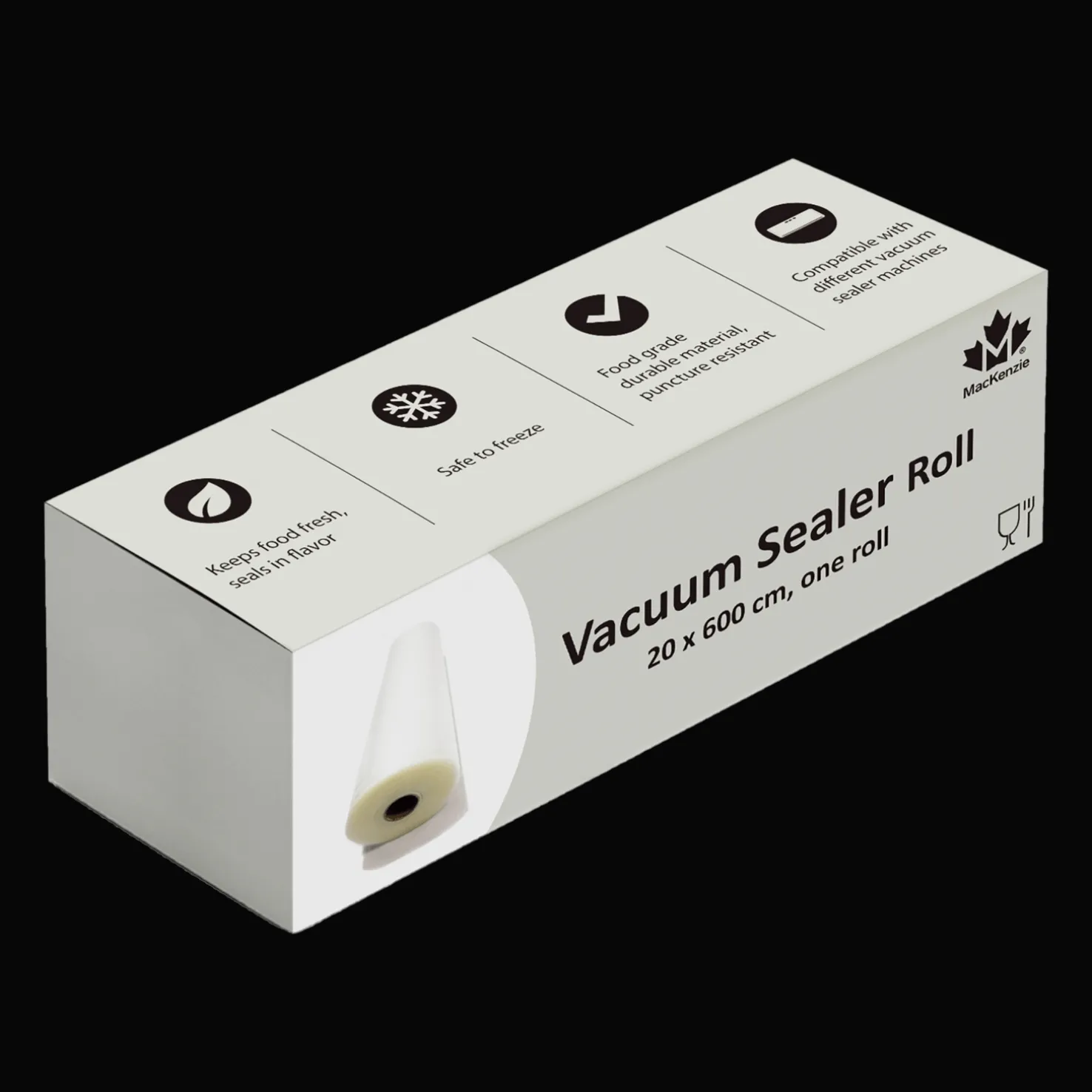 Vacuum Sealer Roll, 130my, 20x600cm, tyhjiöpakkauspussirulla - Metsästysvarusteet - Vacuum Sealer Roll, 130my, 20x600cm, tyhjiöpakkauspussirulla