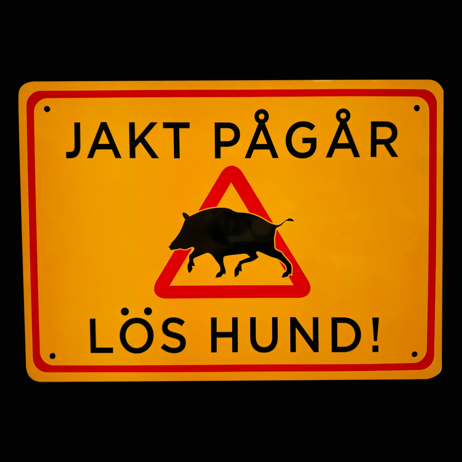 Warning Sign Wild Boar, metsästys käynnissä -varoituskyltti - Tarvikkeet Aseisiin - Warning Sign Wild Boar, metsästys käynnissä -varoituskyltti