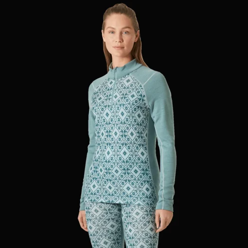 LIFA Merino Midweight Graphic 1/2 Zip, naisten villapaita - Villakerrastot yläosat naiset - LIFA Merino Midweight Graphic 1/2 Zip, naisten villapaita