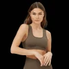 Ribbed Seamless Square Bra, naisten urheiluliivit - Kevyt Tuki - Ribbed Seamless Square Bra, naisten urheiluliivit